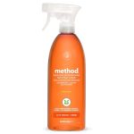 method Köksrengöring spray, kraftfull universalrengöring för kök, tar bort fett och smuts, fräsch clementindoft, perfekt för dagligt bruk, 1 x 828 ml
