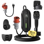 dé Elbilsladdare 3 fas [7m,11kW,6-16A] laddkabel elbil Typ 2