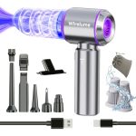 Wirelume Handdammsugare Sladdlös Kraftfull 22000Pa Stark cyklonisk sugblåsning Borstlös Motor Bärbar Uppladdningsbar Lättvikts för bil Husdjurshår Fordon Hemmakontor Lila