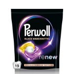 Perwolle Renew Caps Black tvättmedel (19 tvättar), allt-i-1 tvättmedelskeps rengör försiktigt och förnya färger och fibrer, för alla mörka textilier, med trippel förnyingsteknik