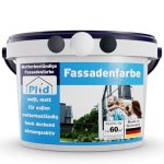 plid® Vit fasadfärg utomhus [Väderbeständig och UV-resistent] - Kvalitetsfärg för murverk, ytterväggar, betong och källare - Sockel- och väggfärg - 10 l vit - tillverkad i Tyskland