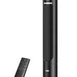 DREO 23 dB tyst pelarfläkt för sovrum, max 9,8 m täckning, bladlös stående fläkt, 90° svängning, 4 hastigheter, 3 lägen, 8 timmars timer, LED-display, svart.
