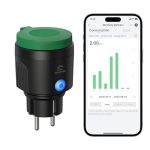 EIGHTREE smartplugg (typ F) för utomhusbruk, WLAN, IP44-vattentät med förbrukningsmätning, kompatibel med Alexa, SmartThings, timerfunktion, fjärrkontroll och röststyrning